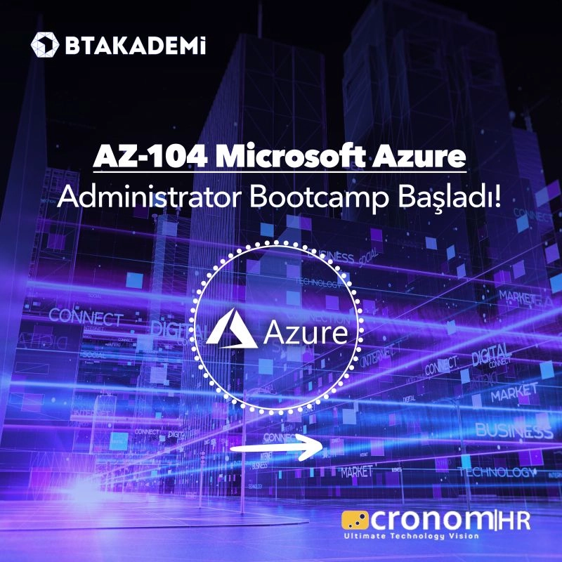 BT Akademi & Cronom Insan Kaynaklari is birligi ile düzenledigimiz “AZ-104 Microsoft Azure Administrator Bootcamp Programimiz” basladi! 