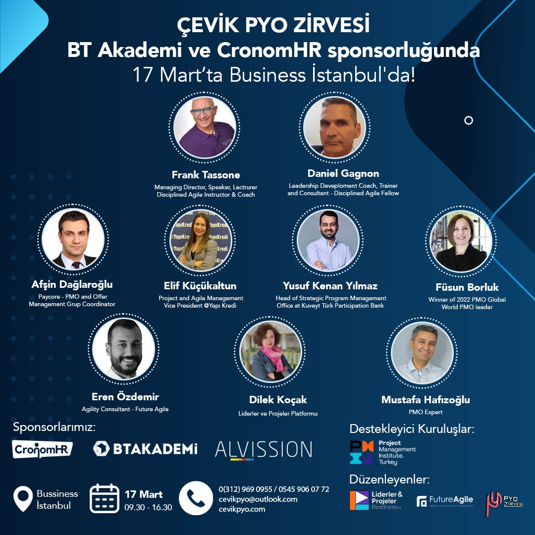 Çevik Proje Yönetim Zirvesinin Ana Sponsoruyuz!